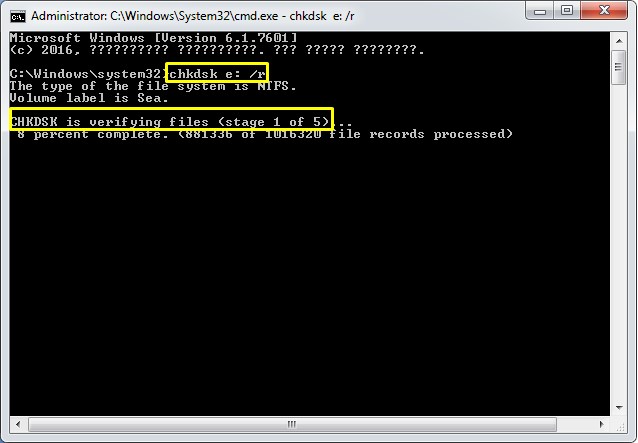 chkdsk c: /r